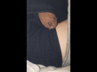 Flaccid micro penis, slow precum oozing and ending with a droplet,no handsgrower, wrinkly foreskin