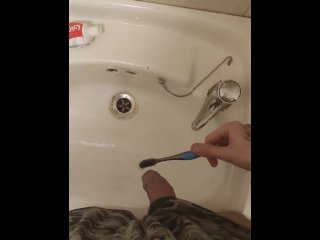 Pissing On My Toothbrush And Brushing Teeth With My Piss