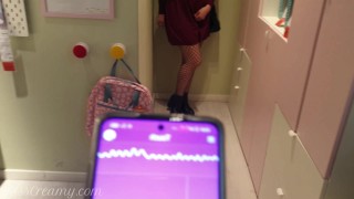 Public Remote Vibrator In the mall I control the teacher's pussy with a lovense lush 4K - MssCreamy