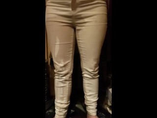 ⭐ Mini Jeans Pissing Compilation - White Jeans Are Made For Wetting!Some of my_early clips!