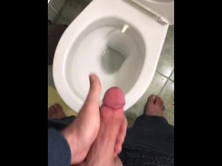 Hairy Man Pissing Toilet Cut Dick Big Ball