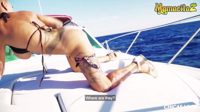 ChicasLoca - Gina Snake Huge Tits Spanish MILF Wild Outdoor Fuck On A Boat 13