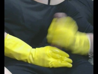 Smoking Wife in Yellow Rubber Gloves Drives Me_Crazy 3