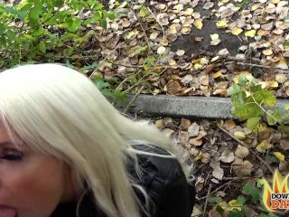 PublicSexDate - GORGEOUS BLONDE MILF SOPHIE LOGAN ROUGH DOGGYSTYLE AND_OUTDOOR BJ