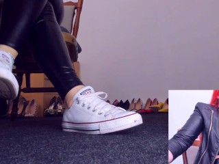 You will clean my_dirty converse sneakers right now and worship my_latex ass