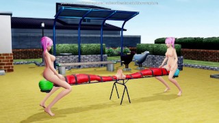 Adult Toys Yuri Bondage Sex 3D MMD Let's Play On The Seesaw