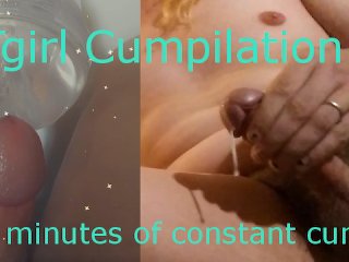 Tgirl Cumshot Compilation! 5 Minutes Of Hot Cum!
