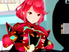 Pyra Blowjob and Boobjob (3D Hentai Game) (Xenoblade Chronicles 2) (koikatu)