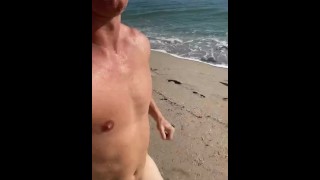 On The Beach A Hot Guy Sprints Naked