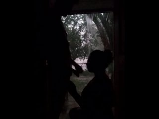 Fucking While Raining With The Door Open Public Rough Throat Fuck