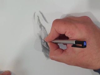 Drawing a sexy Vagina. Porn art Video number_1