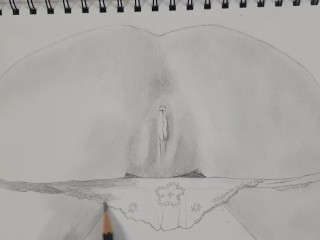 Drawing a vagina and panties porn art video number2