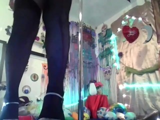 Femdom Goth Princess SPH Sexy Smoking Striptease &Pole Tricks! Worship this thick Ass and giant DDs!