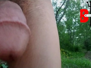 Getting Naked An Making My Big White Cock_Cum In The_Woods!