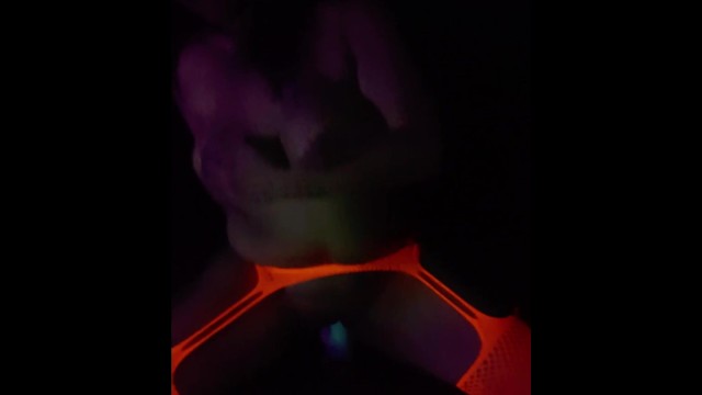 Riding glow in the dark dildo....blacklight fun... 6