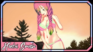Mitsuri Kanroji Masturbates In The Street Until She Meets Demon Slayer Hentai