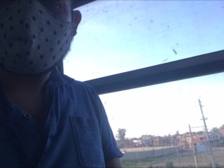 jerking off on the train in public and cumming for some voyeurs
