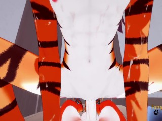 Furry Hentai - POV Tigress sucks cock and gets fucked_by fox