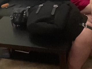 Spanking And Fingering My Sub In Straight Jacket Bondage Over A Table