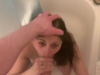 Wife's sister sucks dick in_shower blowjob cumshot_facial