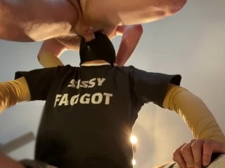 Straight Alpha Feeds Faggot Cocksucker A Fast Nut