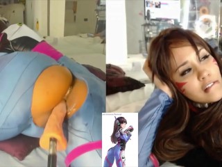 dva_first time with fuck_manchine squirt so hard in doggy overwacth