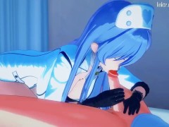 Kinky nurse Esdeath doms a patient to get all his cum out