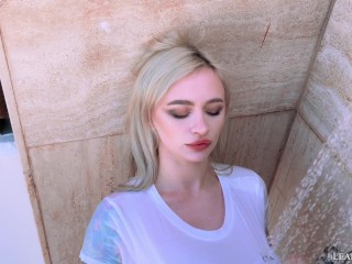 Hottie Blonde needs cum on vacation - Leah_Meow