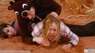 In The Great Outdoors A Rough Ass Fucking And Kinky BDSM Play Session With Two Girls