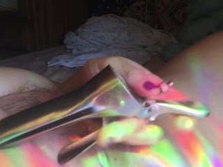 Rainbow Light Anal Glow Plug And Medical Speculum Natural Hairy Pussy Play While Repairman Next Door