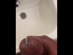 Solo Black Daddy Strokes His BBC in a Public Bathroom