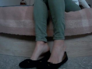 Dangling My Black Flats for_Your Eyes !!Enjoy It!!