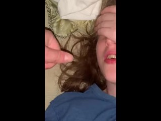 Look at all the cum in my mouth while I cum thinking aboutgirls!