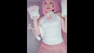 Pinkhair MMD Cosplay Ghost Dance Cat Girl Anime Girl Pink Hair