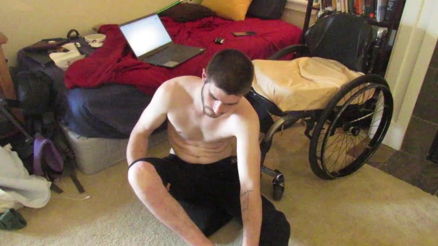 Paralyzed People Porn - Paralyzed Guy Falls out of Wheelchair and Transfers back - Pornhub.com