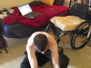Paralyzed Guy Falls out of_wheelchair and_transfers back