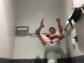 Public Bathroom Masturbation Almost Caught