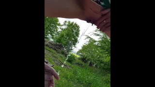 Cock Outdoor Pissing With A Sexy Girl On My Cock