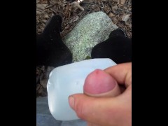 Horny in the woods(thick load) (moaning) 