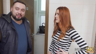 Hunt4K Stranger Fucks Belle With Red Hair In The Toilet In Front Of BF