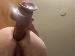 Trying to fit a monster dildo in my tight ass