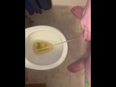 Pissing in the toilet 
