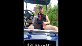 Hairy On A Golf Cart A Hairy Ginger Flaunts His Dick