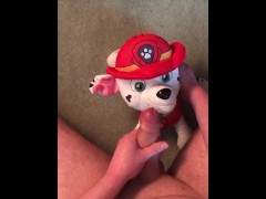Jacking off and cumming on Paw Patrol Marshall