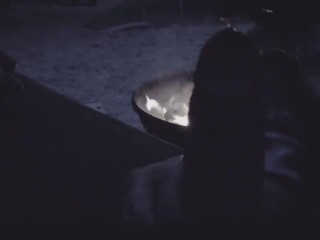 I saw him stroking his cock alone by the campfire, soI came to him with my mouth to help himCum