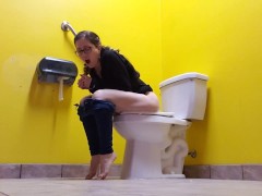 Barefoot Public Toilet Piss