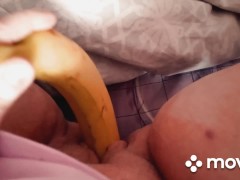 Banan in my pussy masturbate