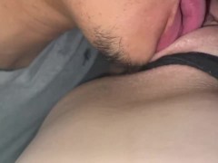 Sexy wife gets sensual pussy licking gets her ready 
