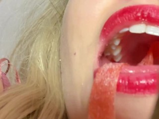 VORE - I swallow_my candy while imagining it's YOU - gentle giantess - ASMR / 5min!/
