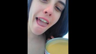 Food Naked Nudist Crazy White Girl Onlyfans Only FANS Manyvids Cam Slut Drinks Morning Coffee Lunatic Naked Nudist Crazy